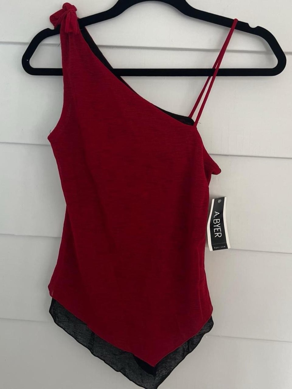 Y2K NWT A. Byer Red One-Shoulder Asymmetric Tank Top